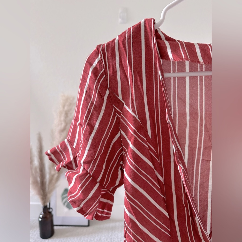 ABOUND Button Down Stripped Short Sleeve Linen Sun Dress | Women’s Size XXS